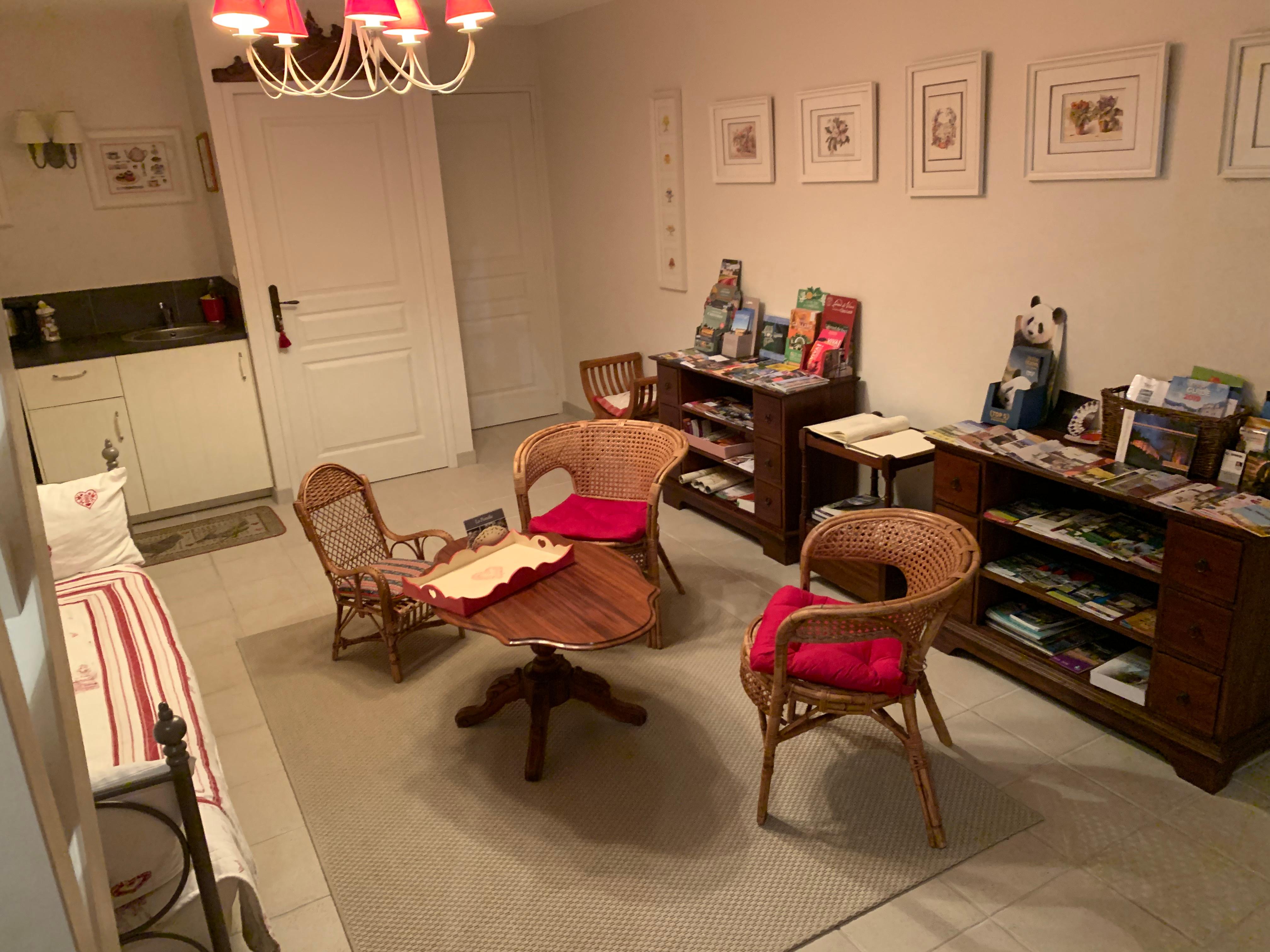 The salon in the guest house