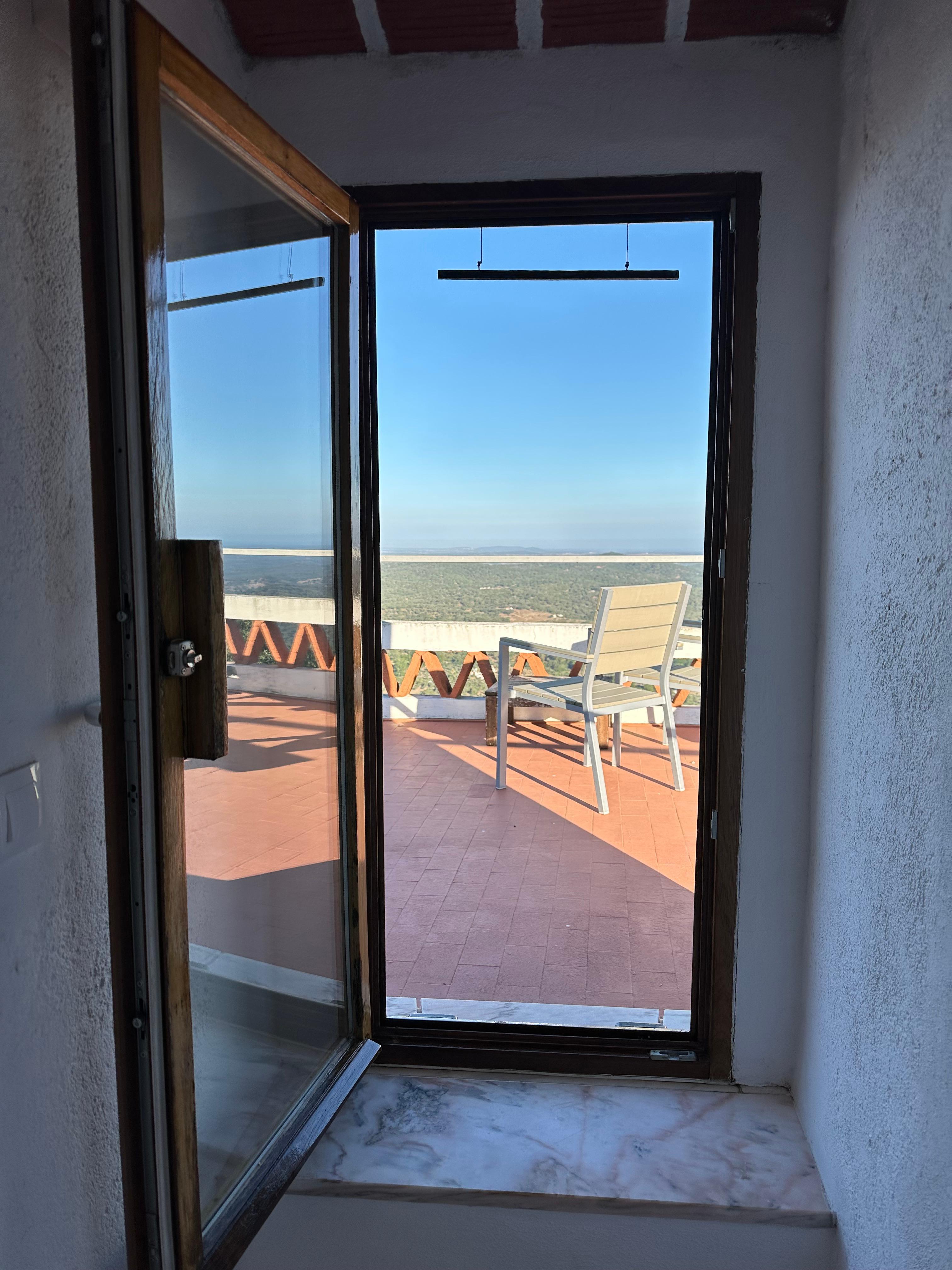 Entrance to the rooftop terrace. 