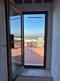 Entrance to the rooftop terrace.
