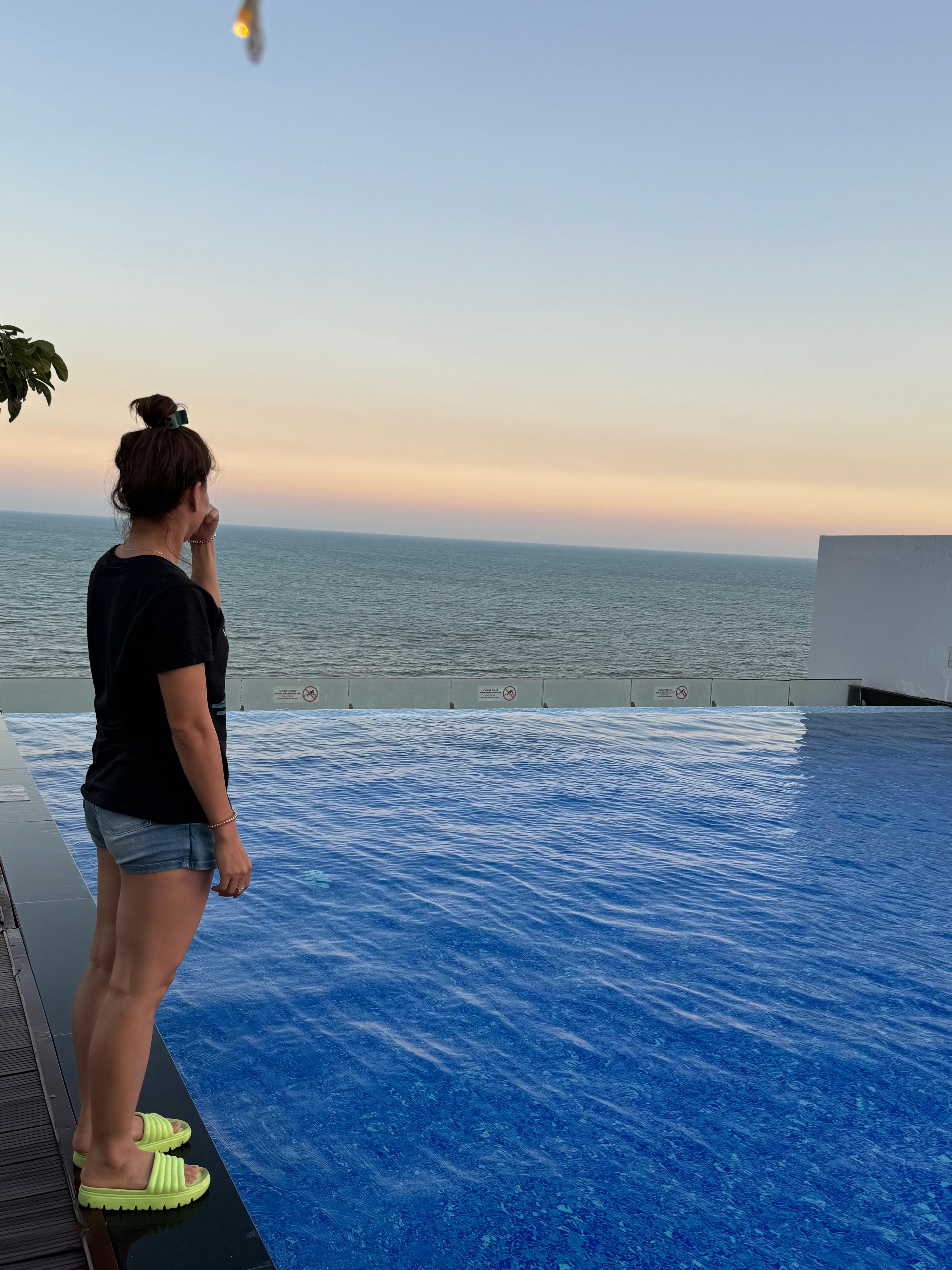 The infinity pool on the roof of the property