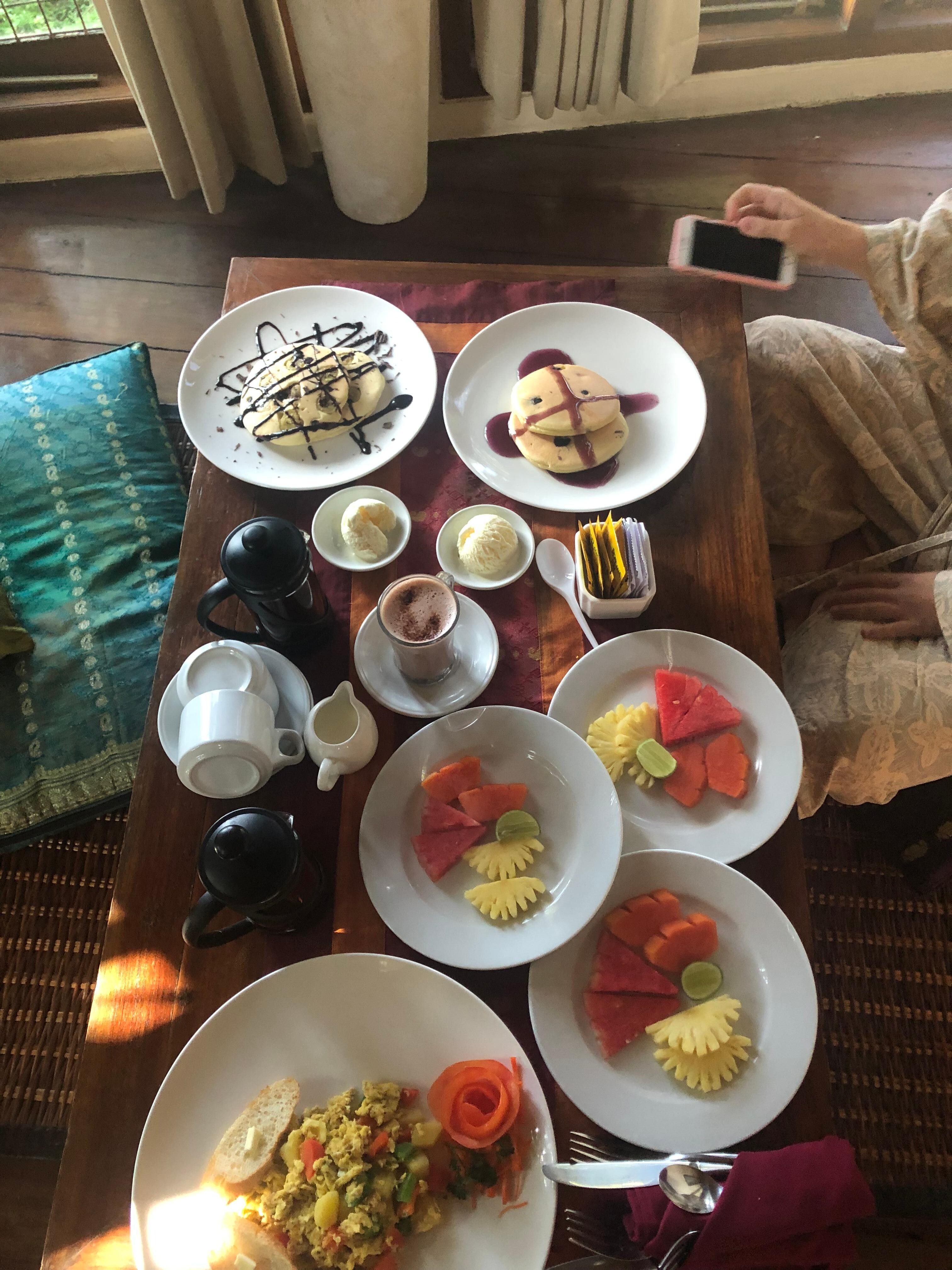 Breakfast in our room