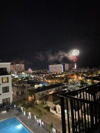 Utsikt från rum på balkongen
