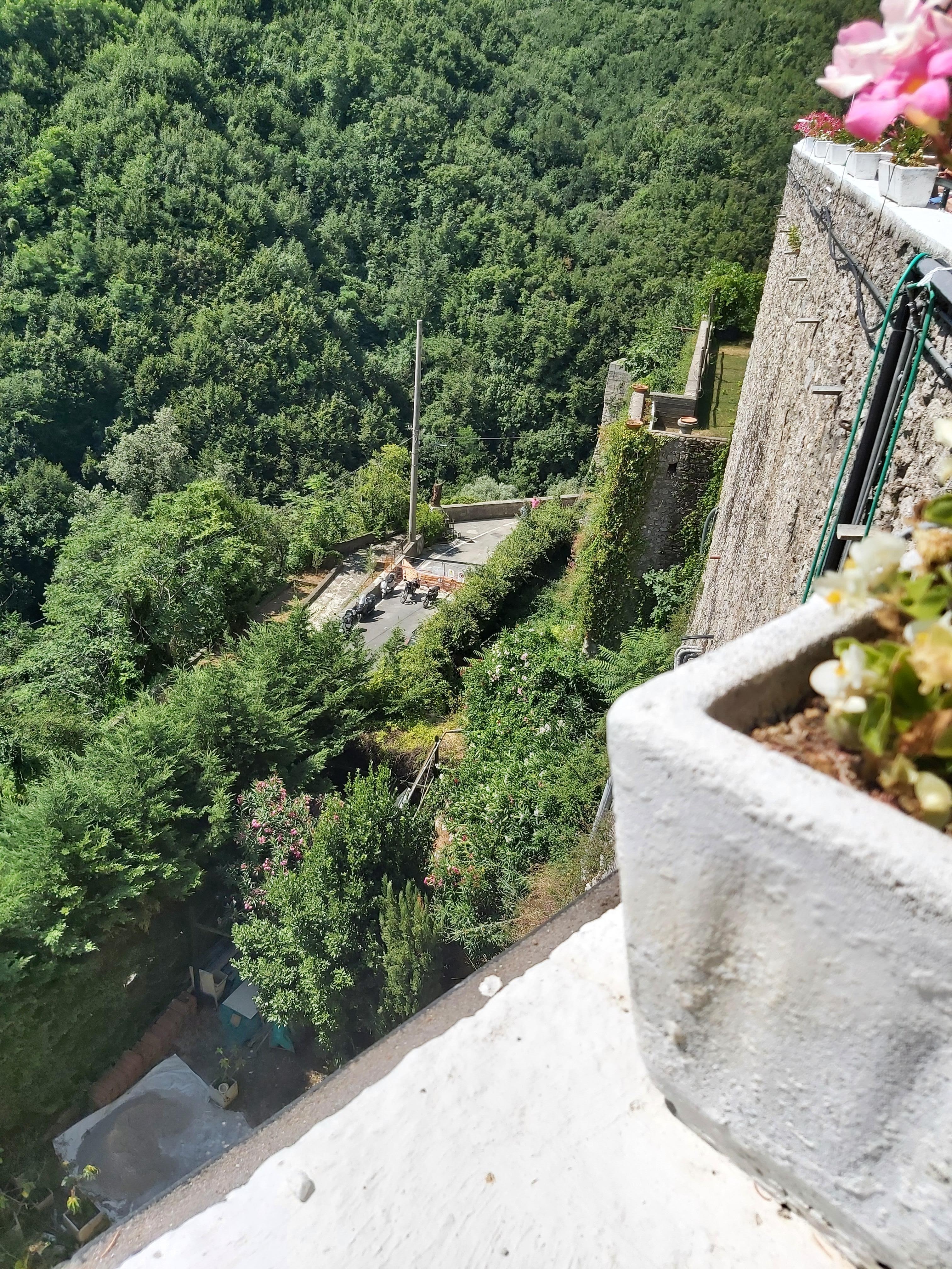 Looking down from the hotel