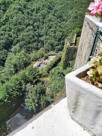 Looking down from the hotel