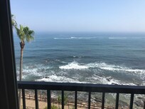 Uninterrupted Mediterranean view from our top floor balcony
