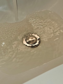 Sink water full of sediment, very brown