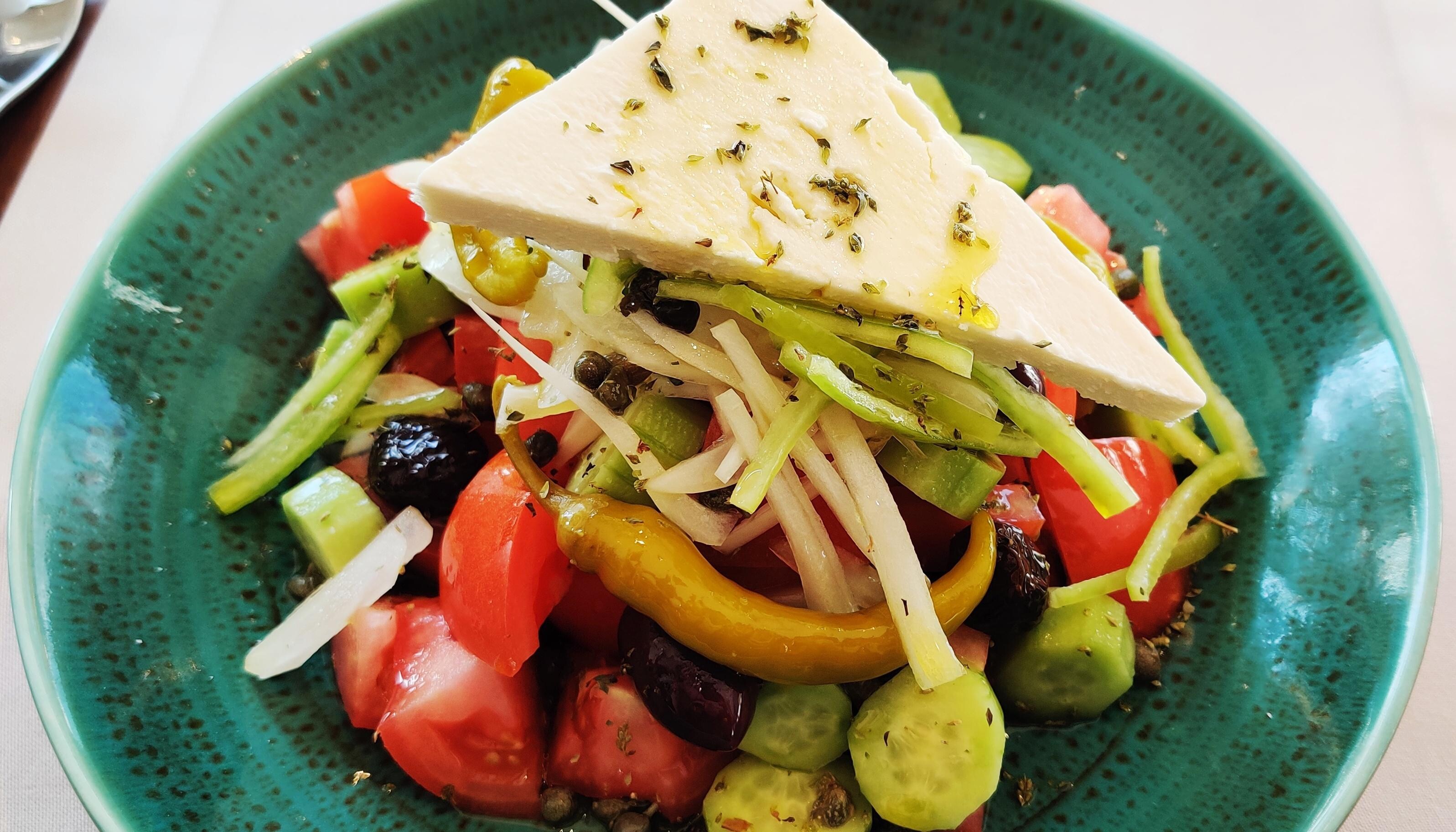 Greek salad from restaurant Saloniki