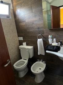 Bathroom was nice and compact but no hot water for entire stay