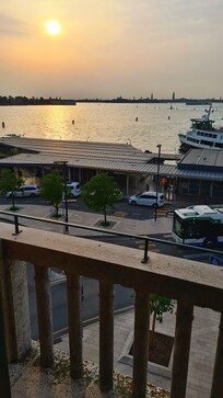 View from french balcony in the evening.