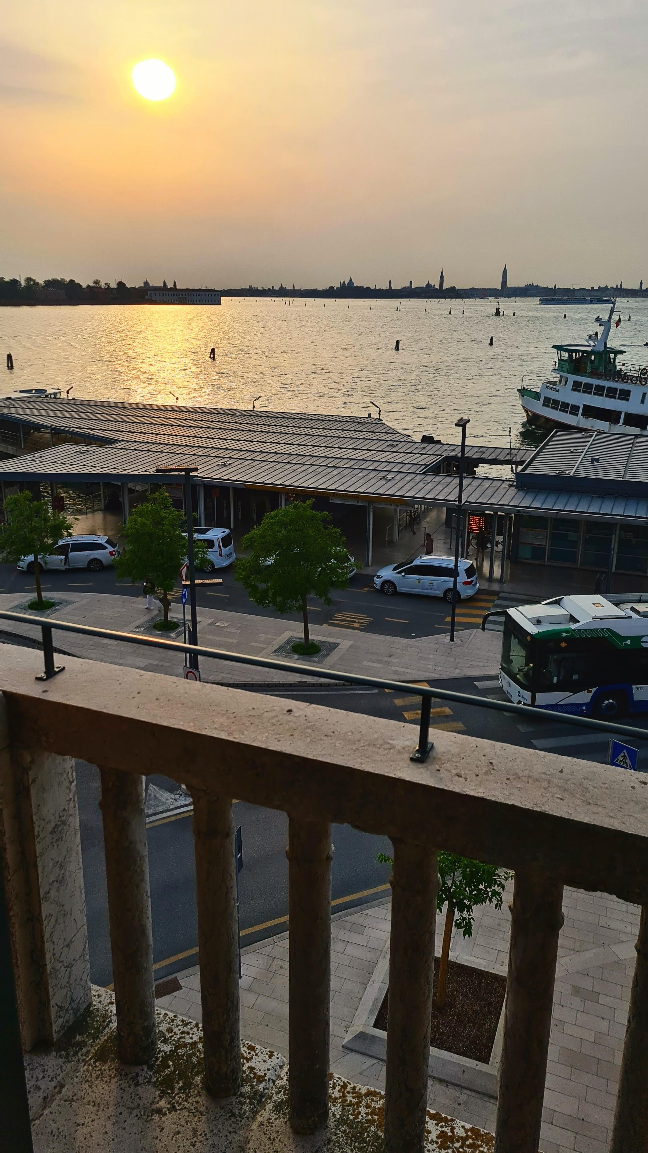 View from french balcony in the evening.