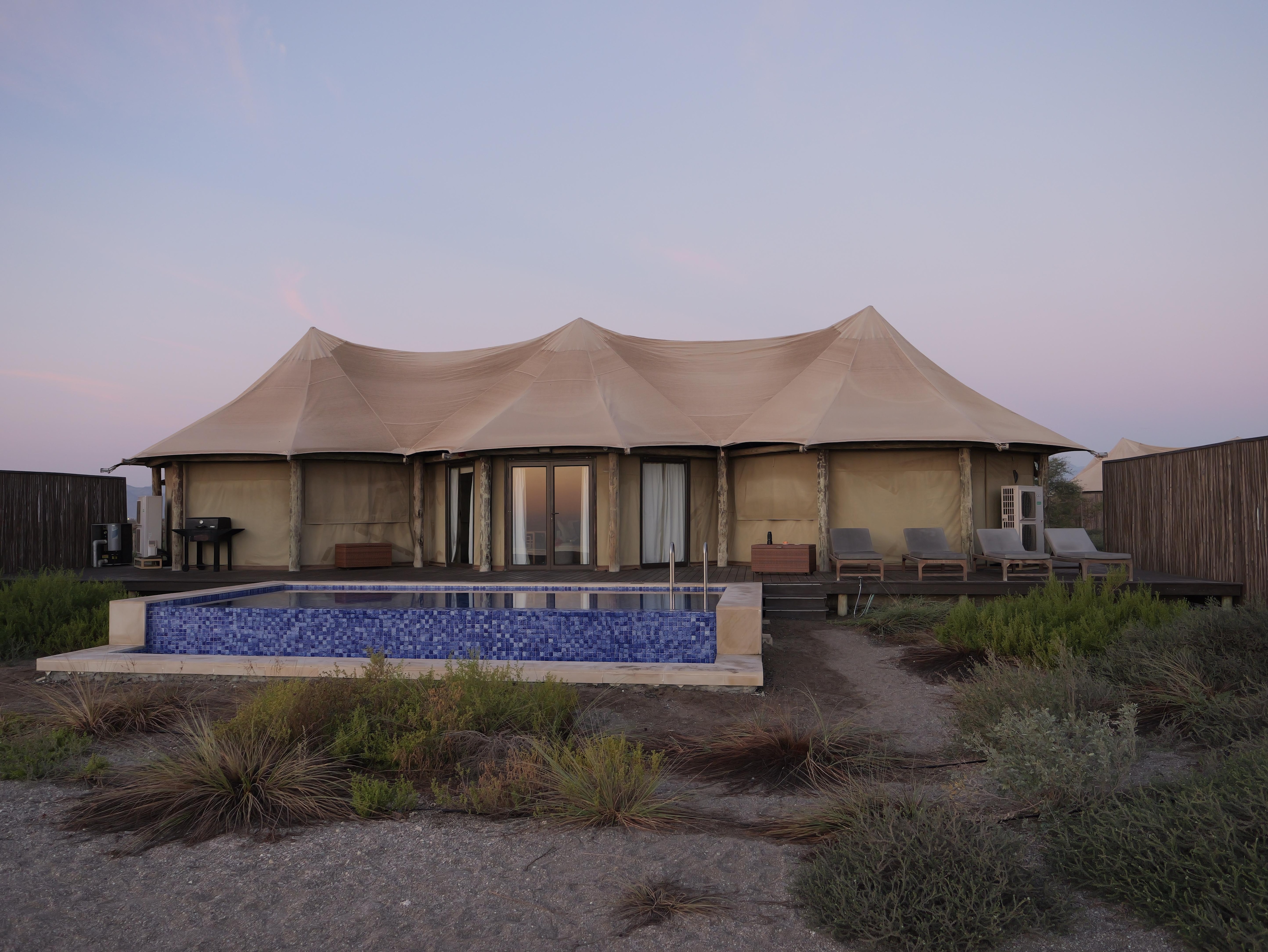 Tent seen from the beach  