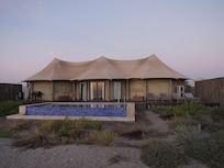 Tent seen from the beach