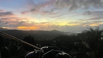 Sunset from the Blu Vista Cottages balcony.