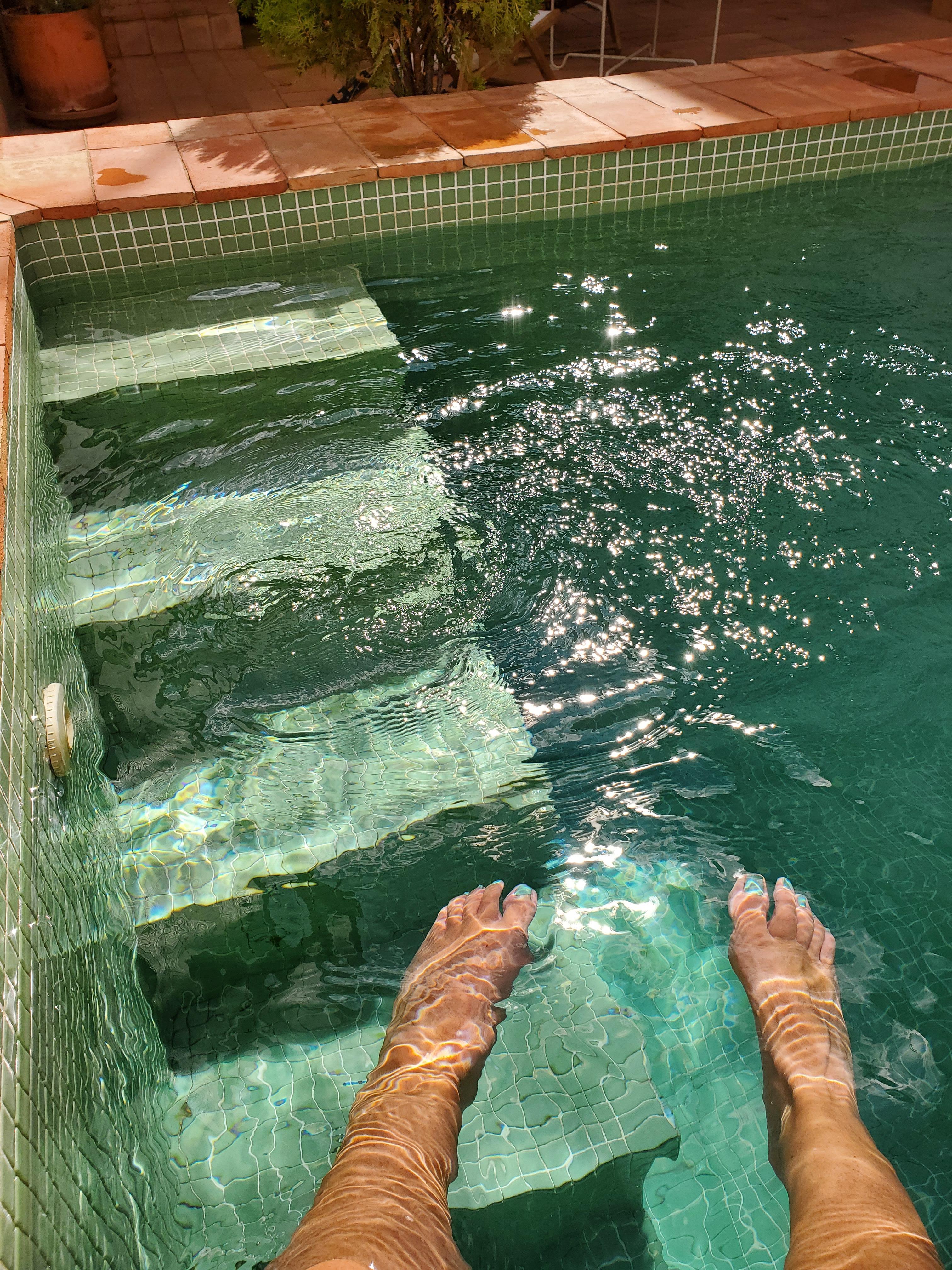 Enjoying the private pool