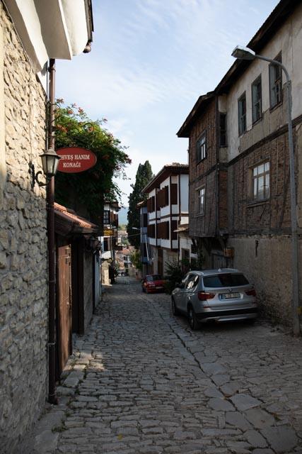 Street and parking in fromt of Mehves Hanim Konagi.  