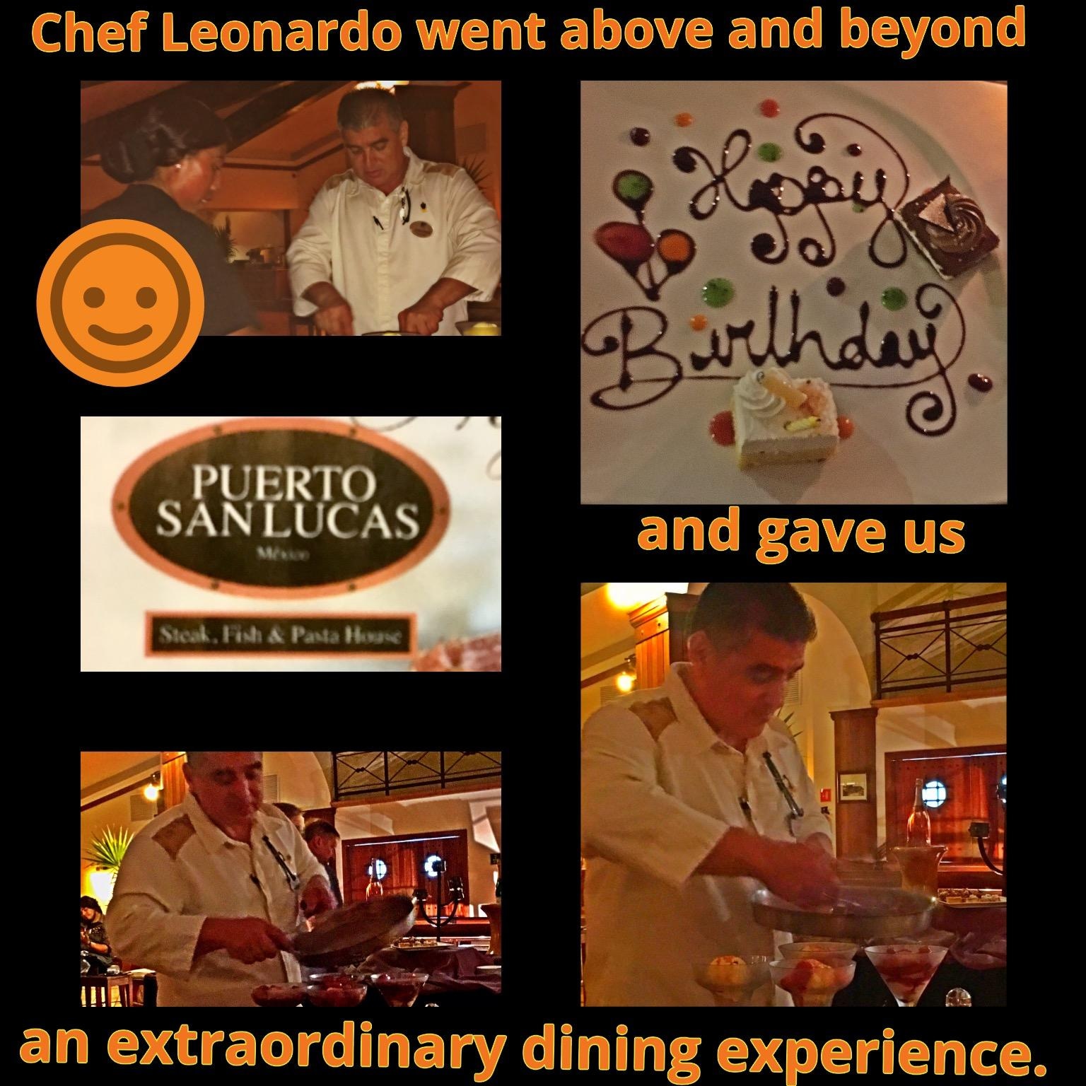 Puerto San Lucas with Chef Leonardo is the Best Restaurant and Chef of Playa Grande Resort & Grand Spa