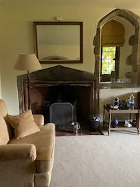 fireplace in room