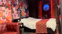 Sorry, the messy bed and cord was my doing. Trust me: the room was immaculate.