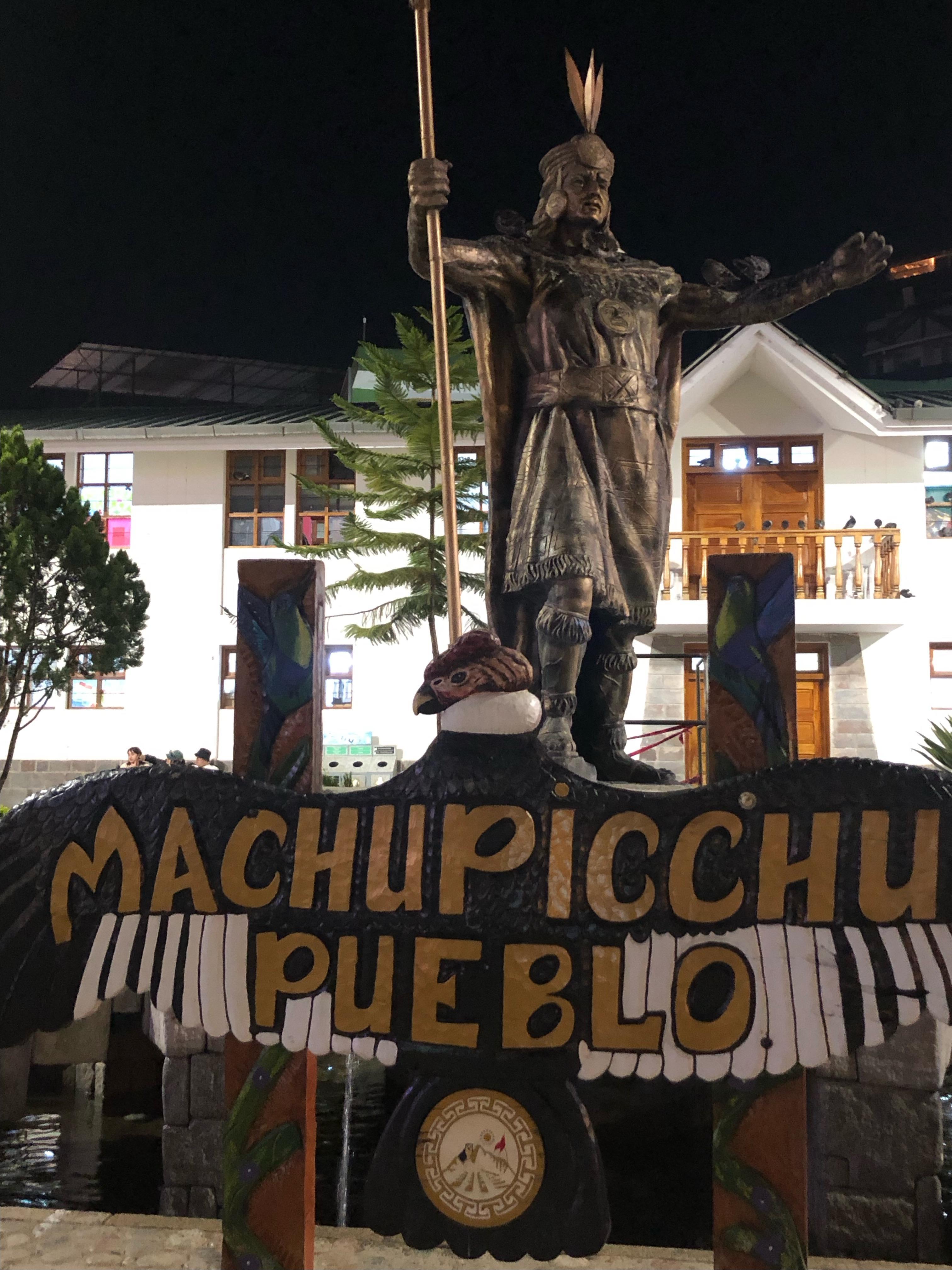 Inca statue on the plaza