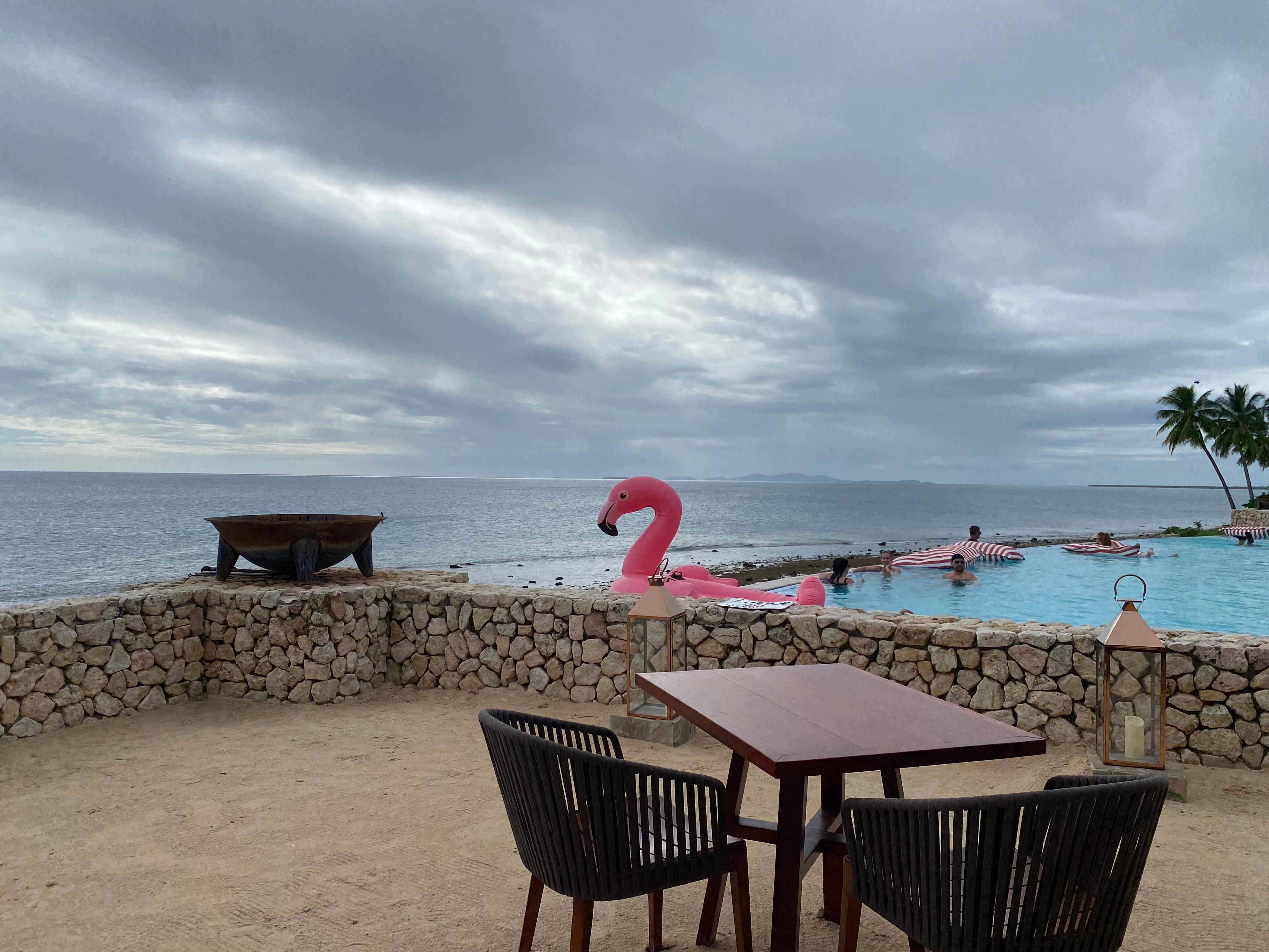Bar and pool view