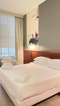 Room with a king bed