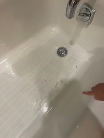 Bathtub situation after being fixed. Disgusting