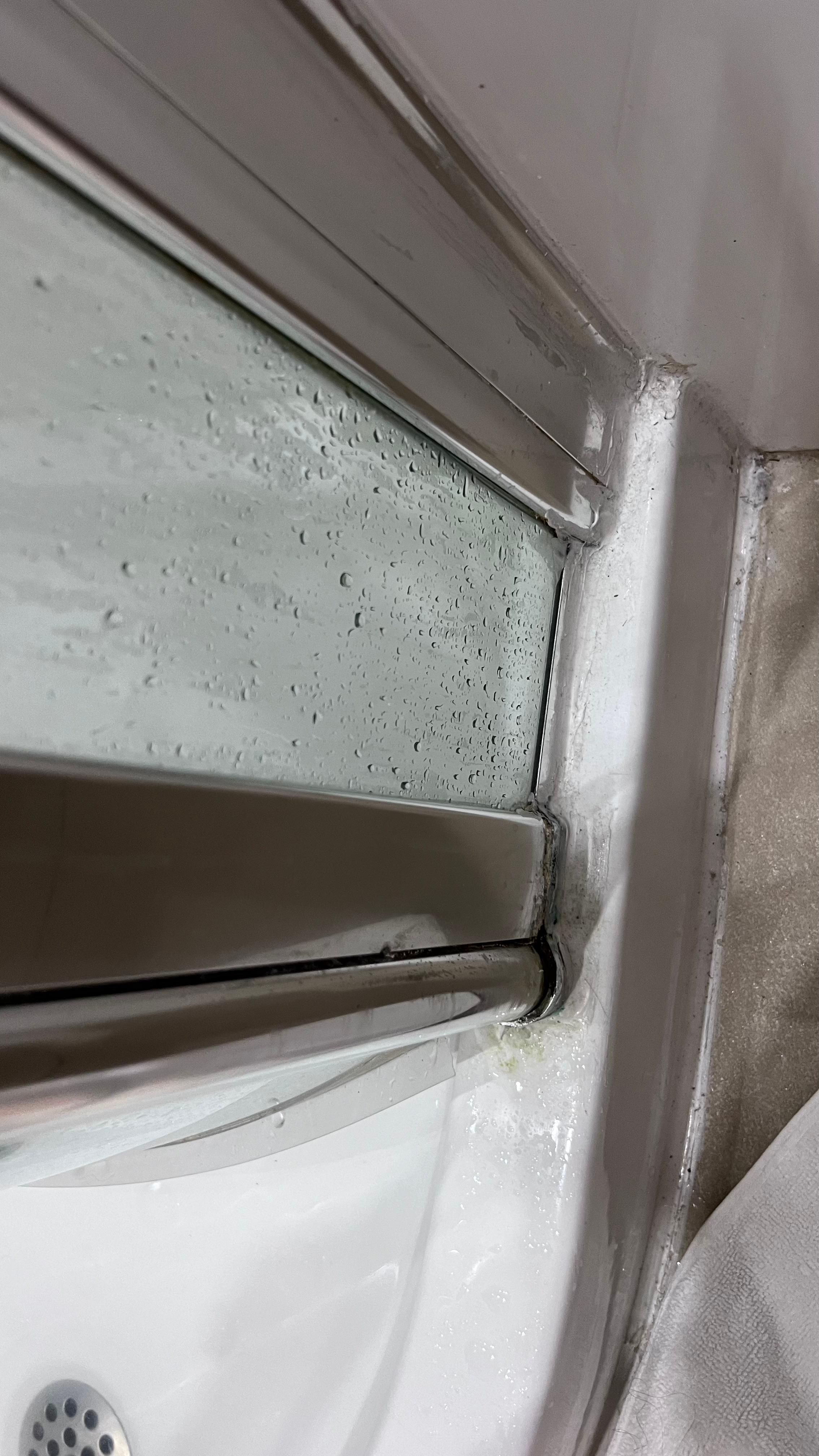 Messy mastic in shower