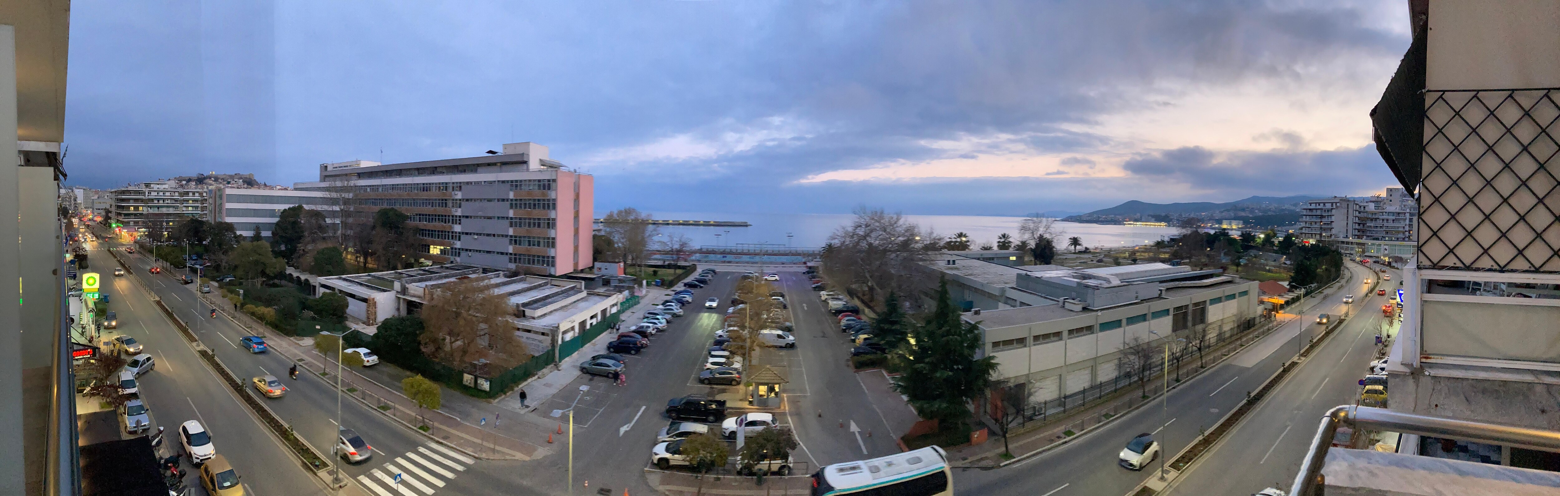 Panoramic view from the hotel room 