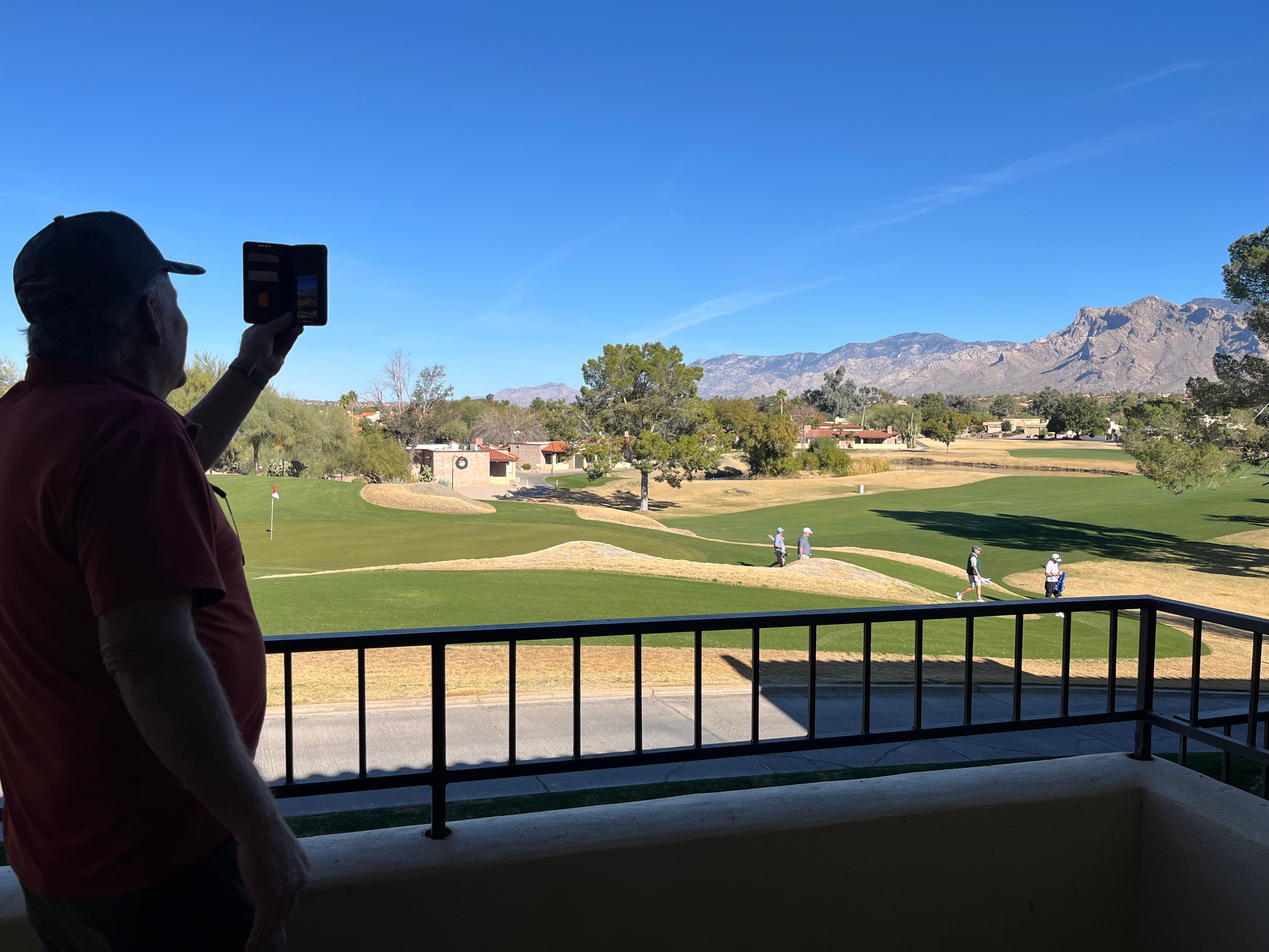 View from balcony—overlooking the golf course. 