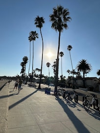 Just across Cabrillo in front of the hotel