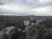 Вид на Белград на завтраке в отеле Србия