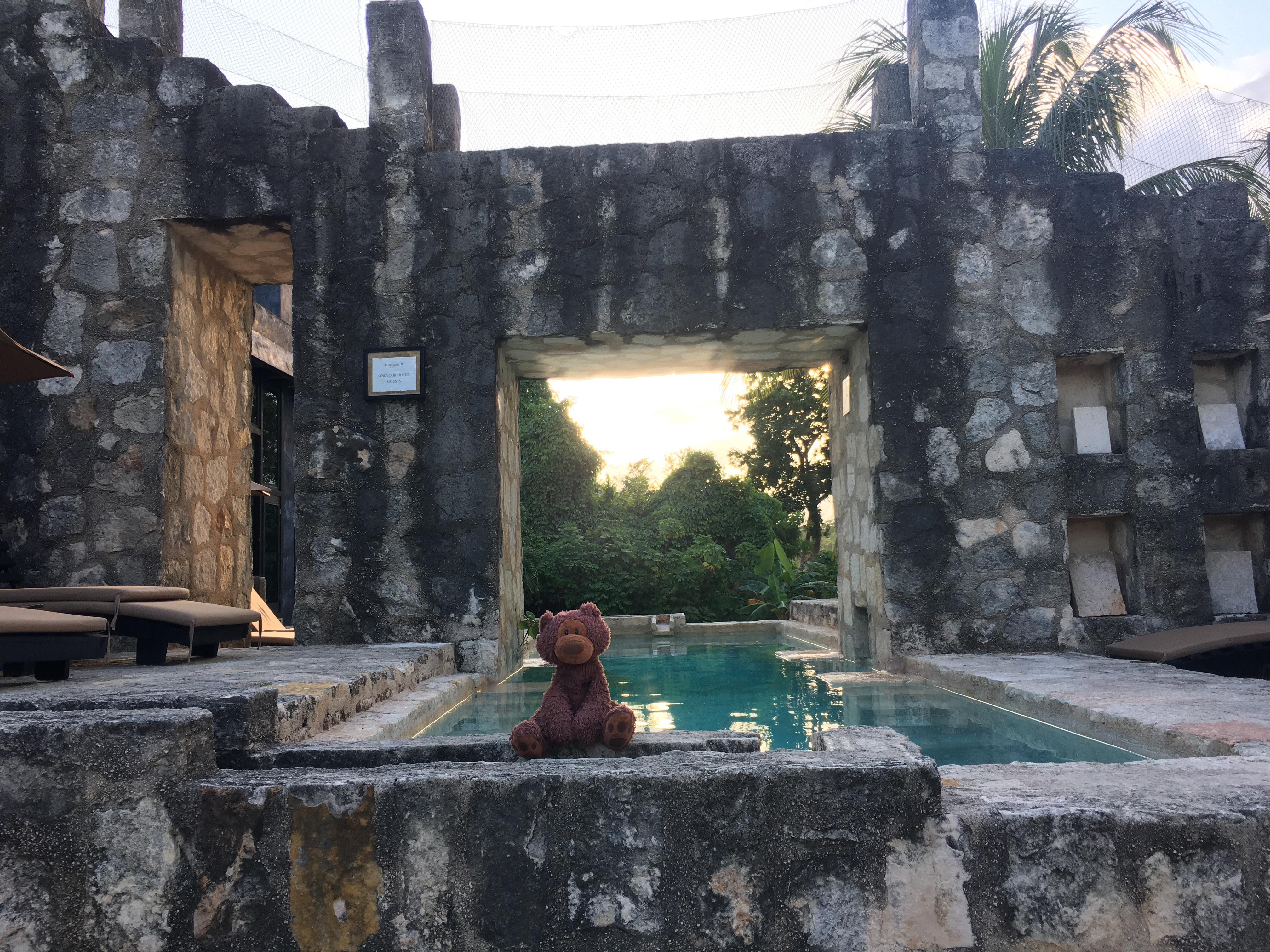 One of the pools (plus teddy bear)