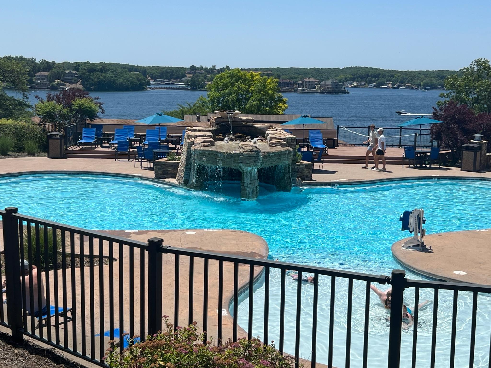 Beautiful pool and great view of the lake!