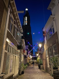 The Long John tower and hotel/pub at the end of the footpath.