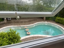 Outdoor pool prior to filling without cleaning