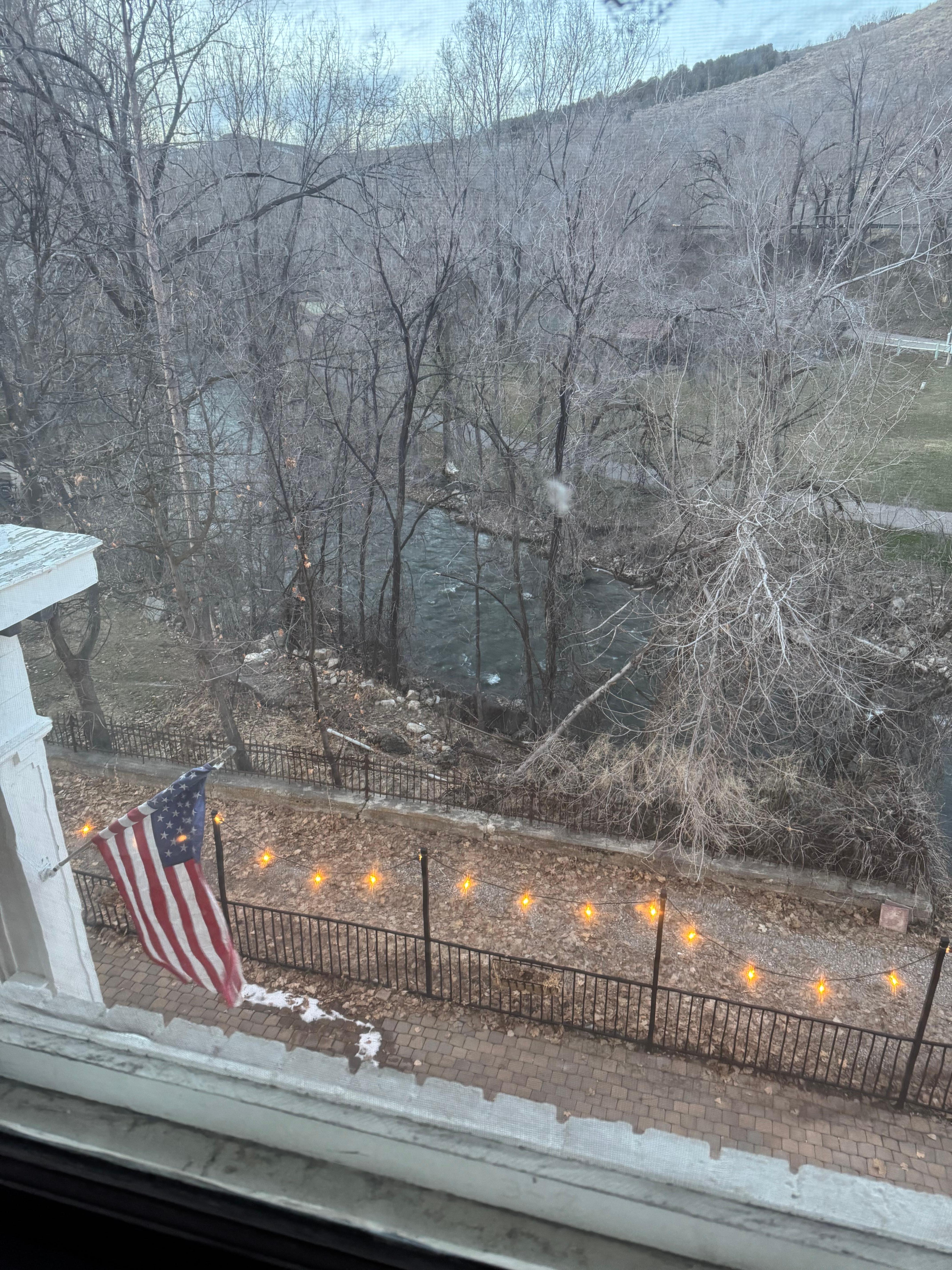 View of the river from sitting area in room 