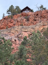 The Cabin from the valley below