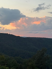 The sunset from the back deck