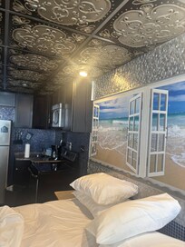 We used a tv tray for my husbands sleep apnea machine