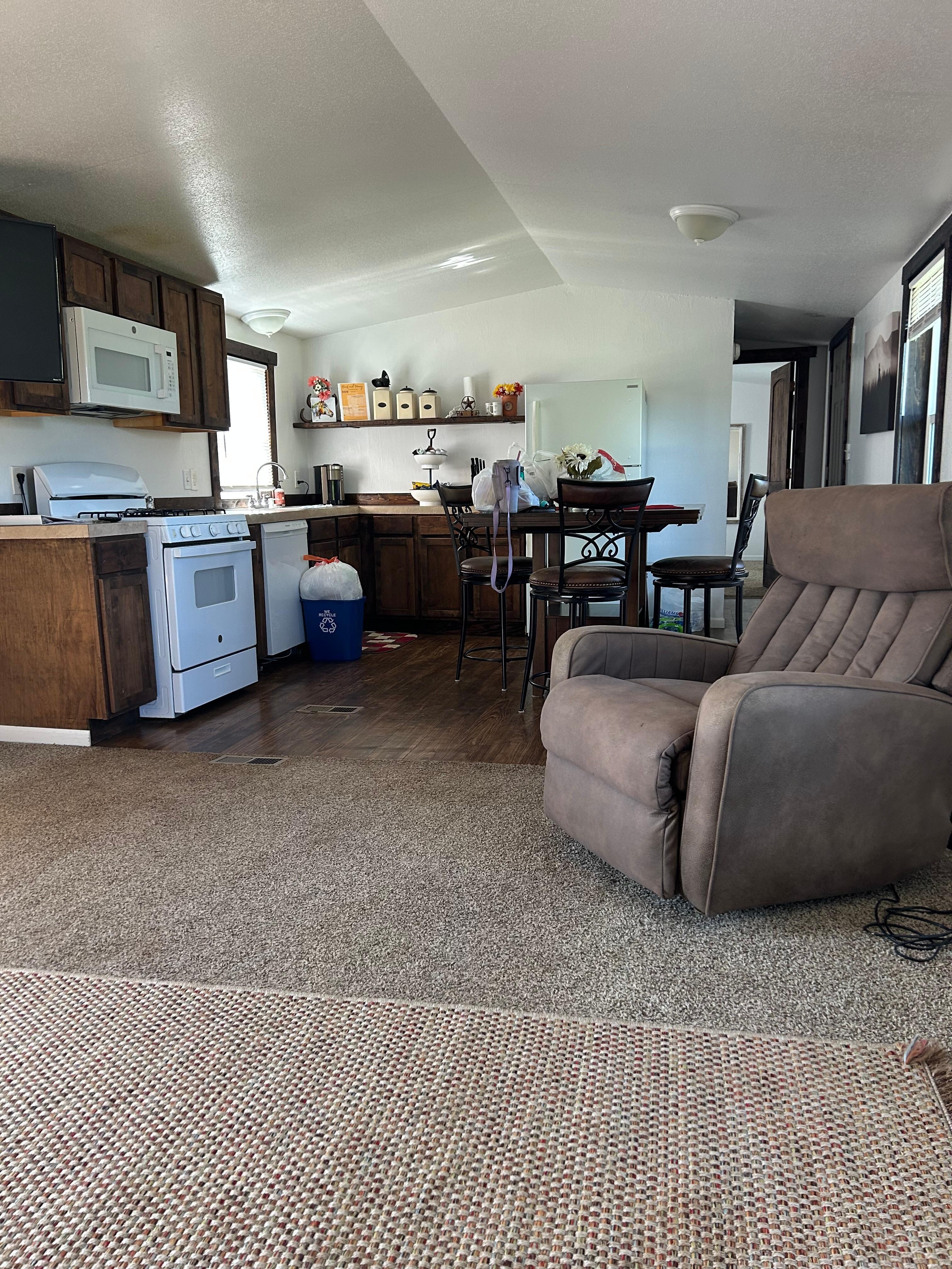 View from the Living room into the kitchen 