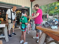 Preparing for the Zipline.