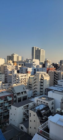Vue de notre chambre au 13e étage