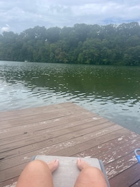 Enjoying the sun with a good book and wine