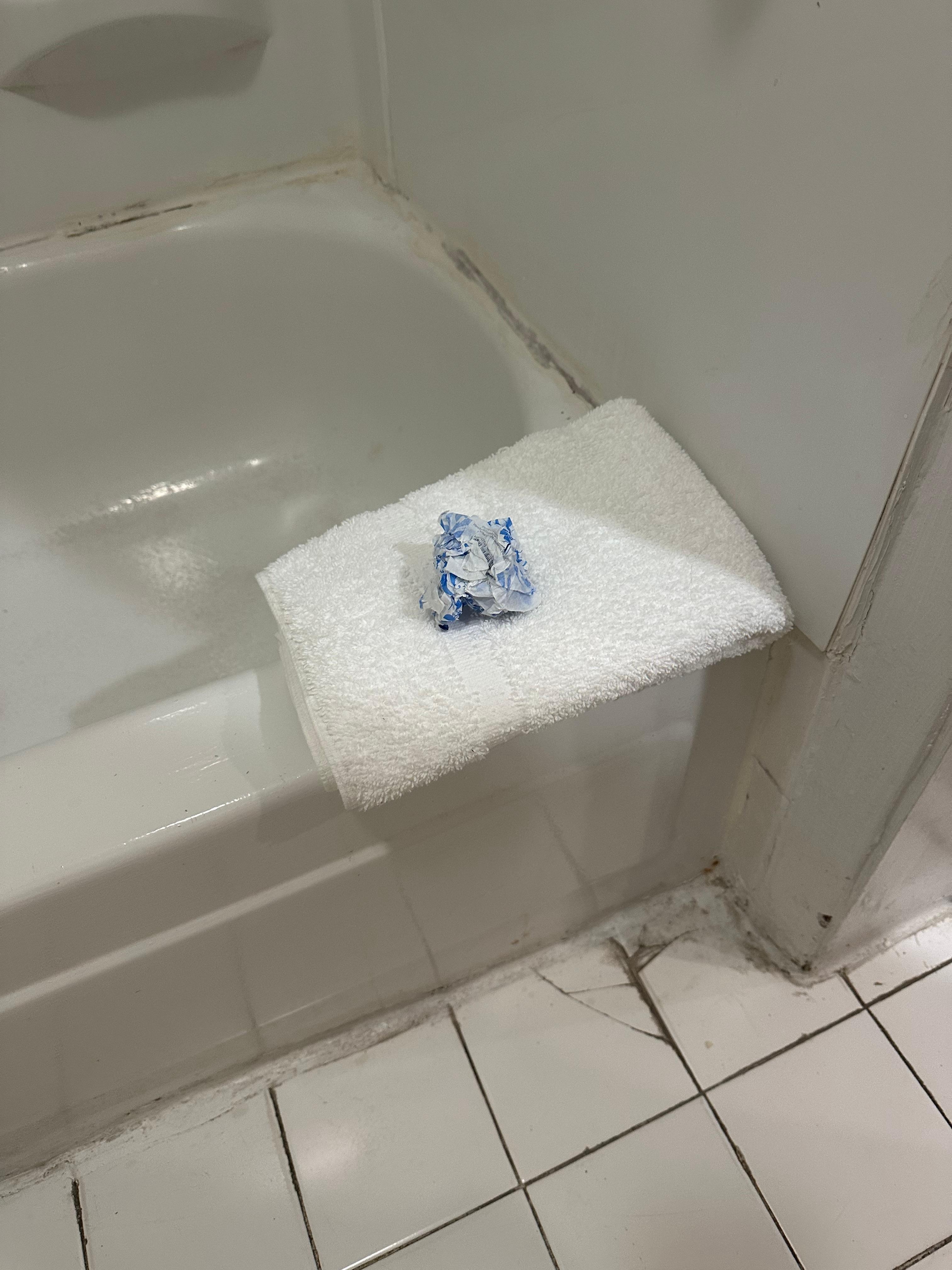 Trash left one a towel when we arrived.