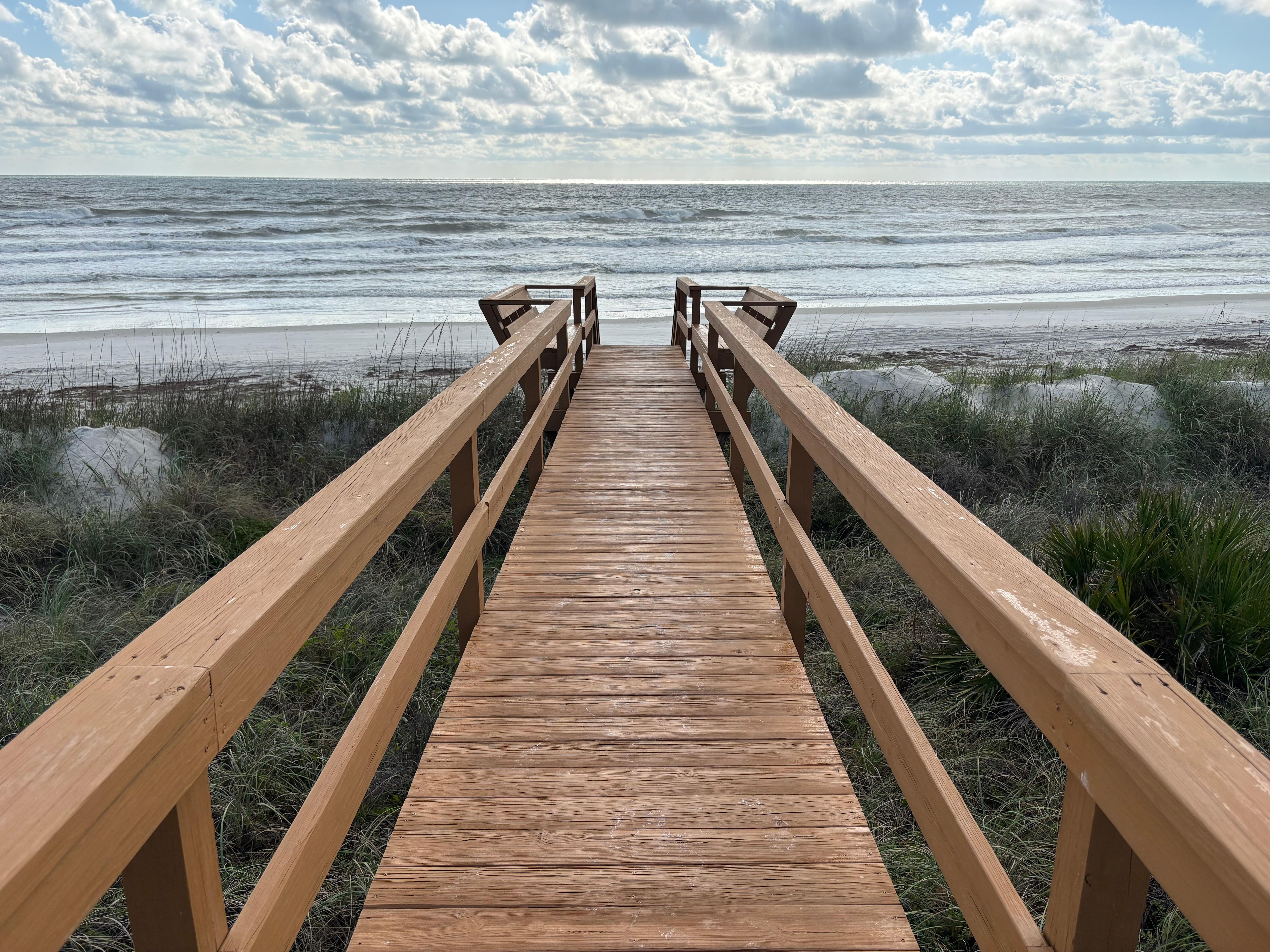 The board walk to the beach. 
