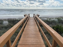 The board walk to the beach.