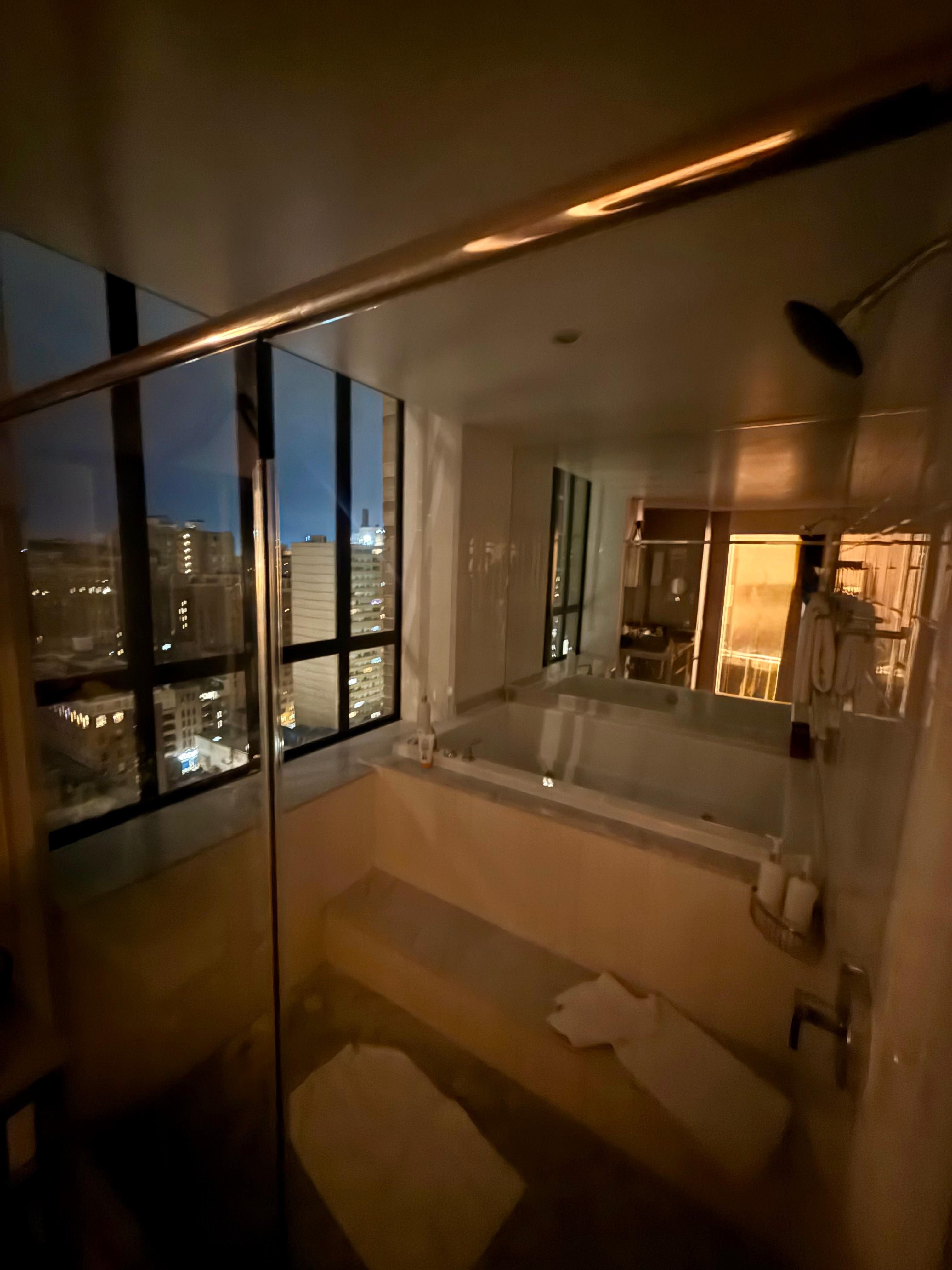 shower, then jacuzzi tub.