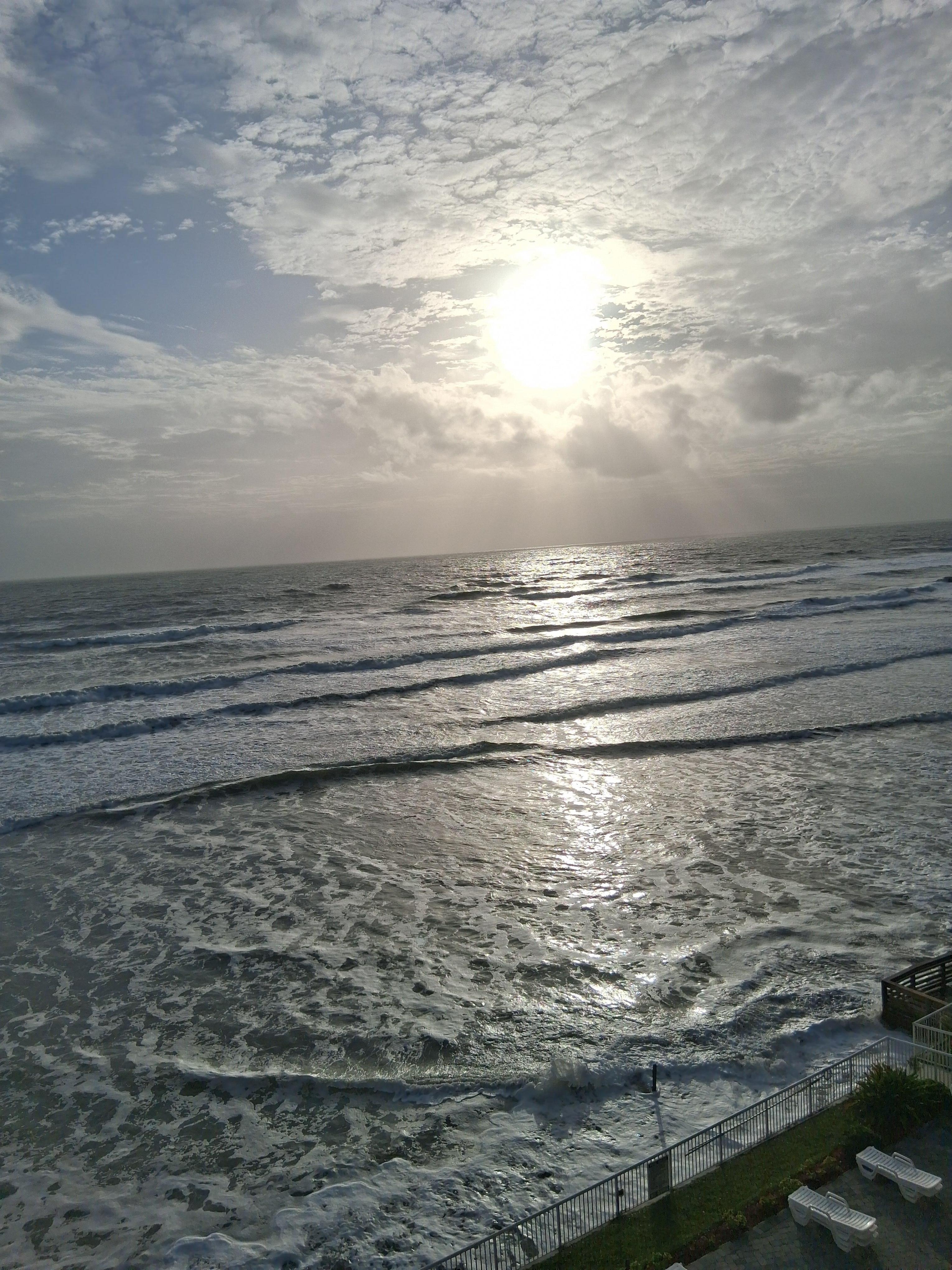 Beach view from our balcony