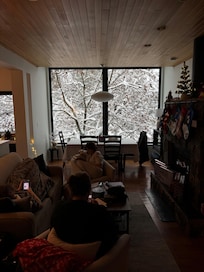 Lounging in thr living room.