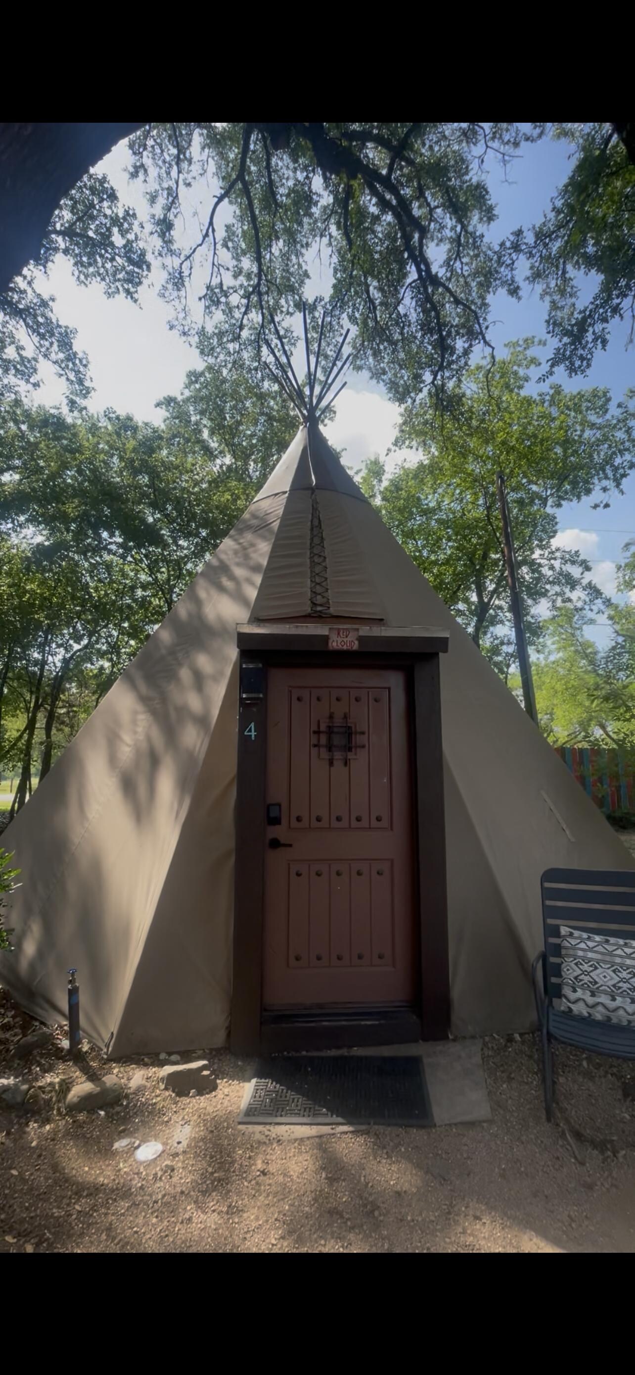 The tipi we stayed in